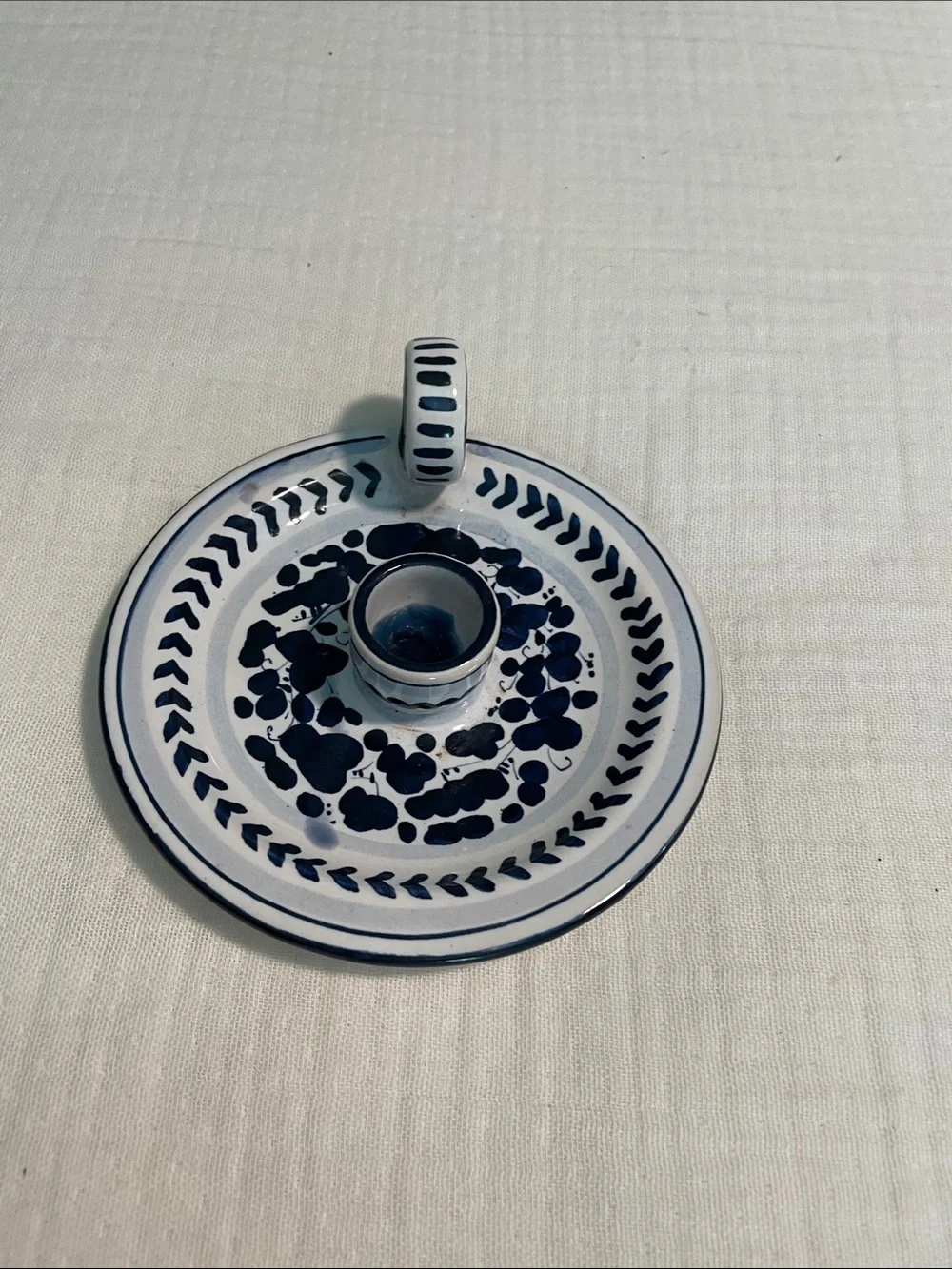 Raffaello Deruta hand-painted candle holder Chamberstick Candle Holder